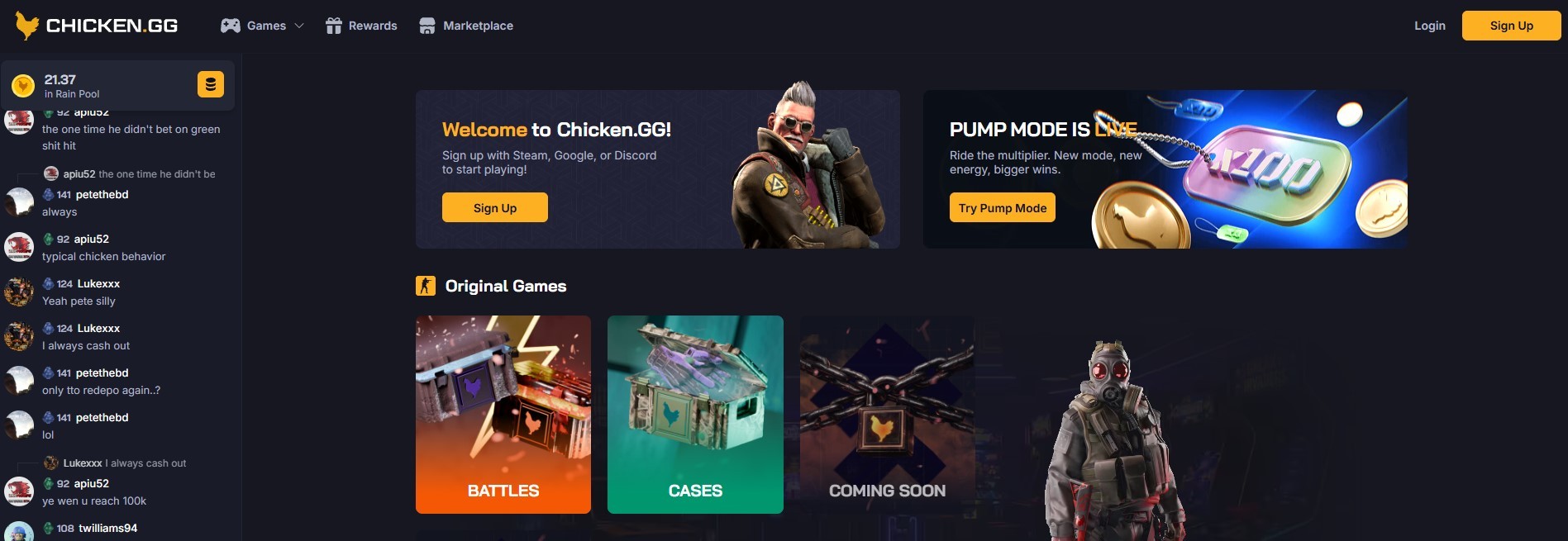 Crypto gambling site casino and slots lobby